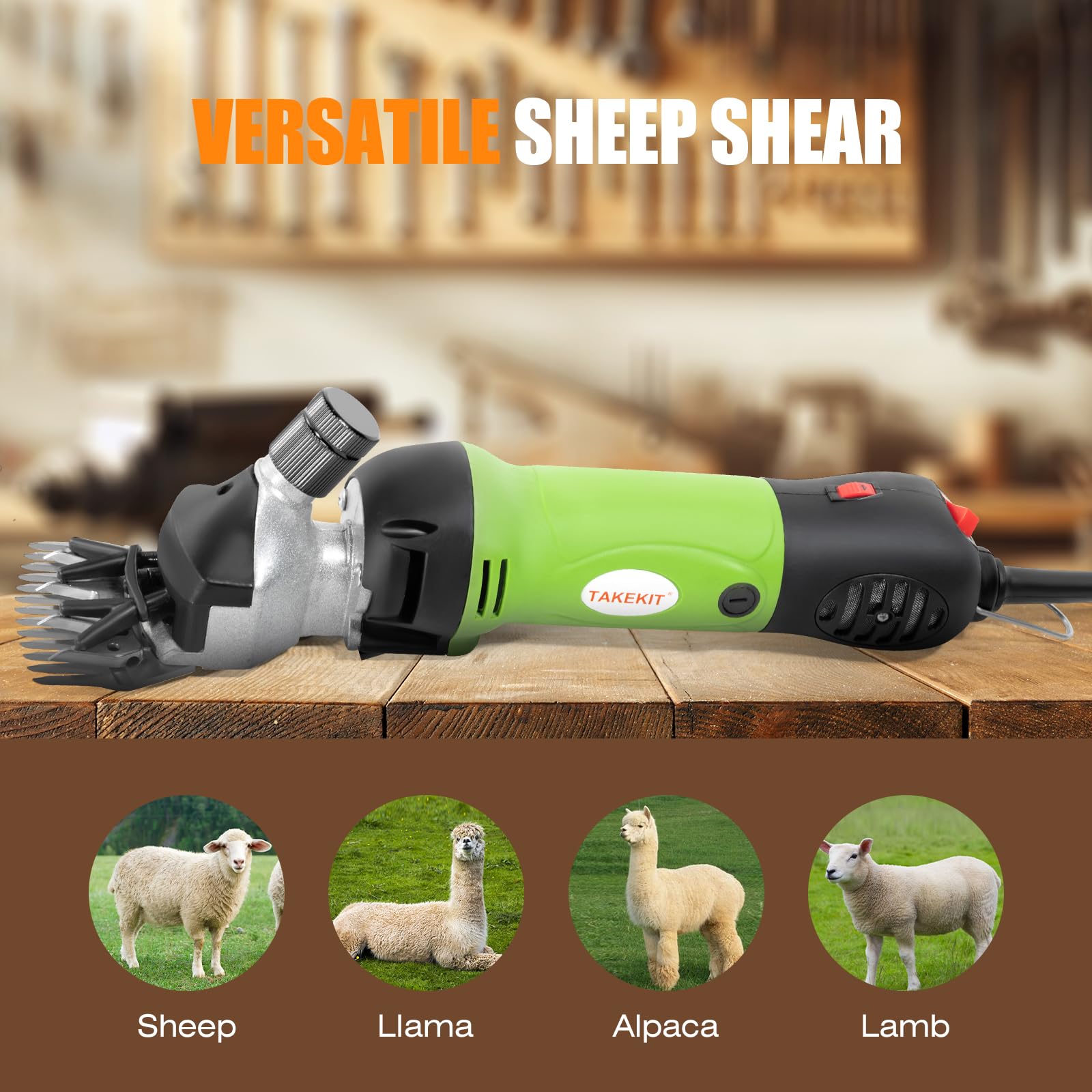 TakeKit Sheep Shears in action clipping thick fleece with smooth blade glide