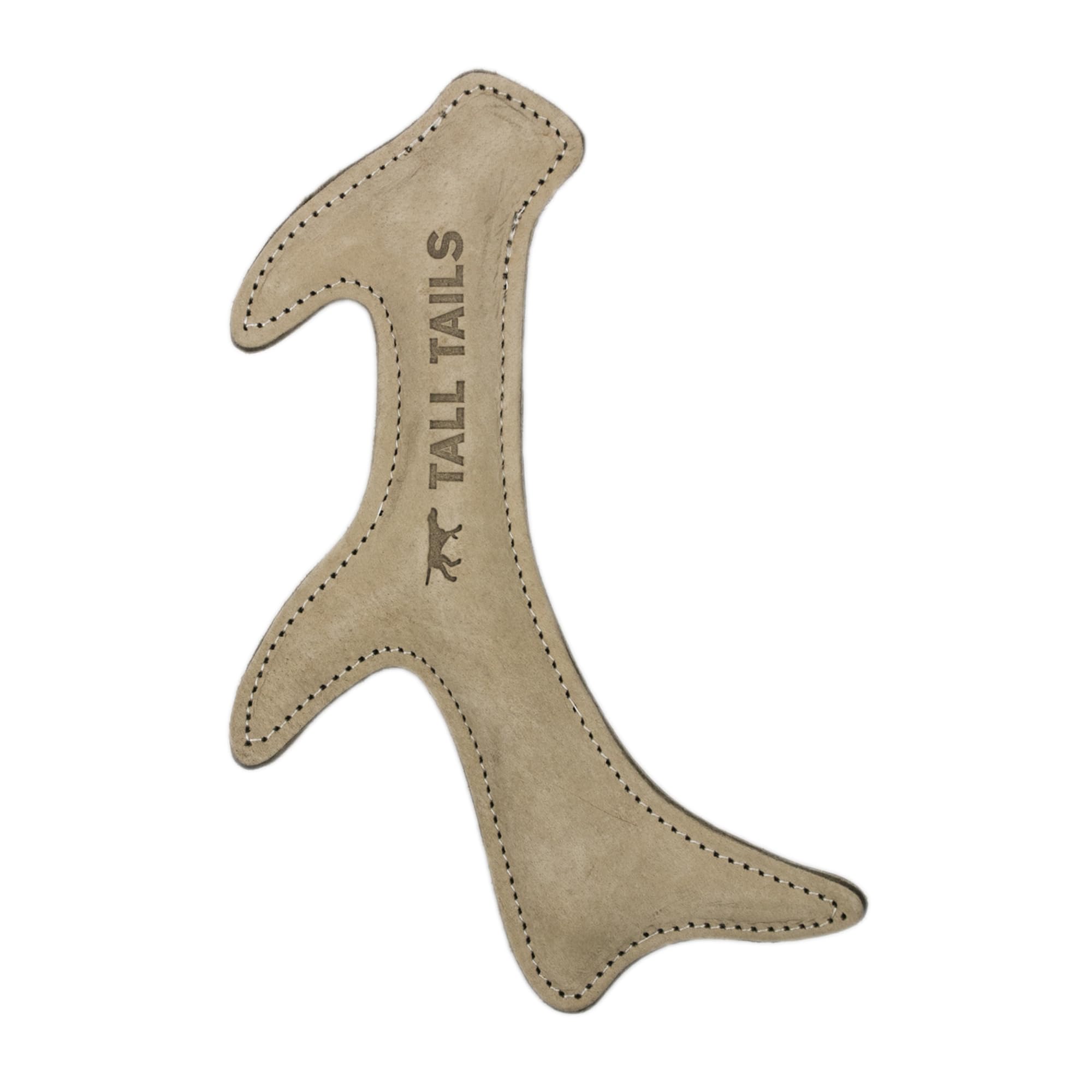 Tall Tails antler-inspired leather dog toy in action for medium to large breeds.