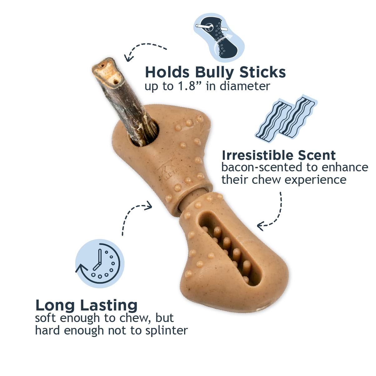 Tall Tails bacon-scent chew feature adds savory aroma to playtime