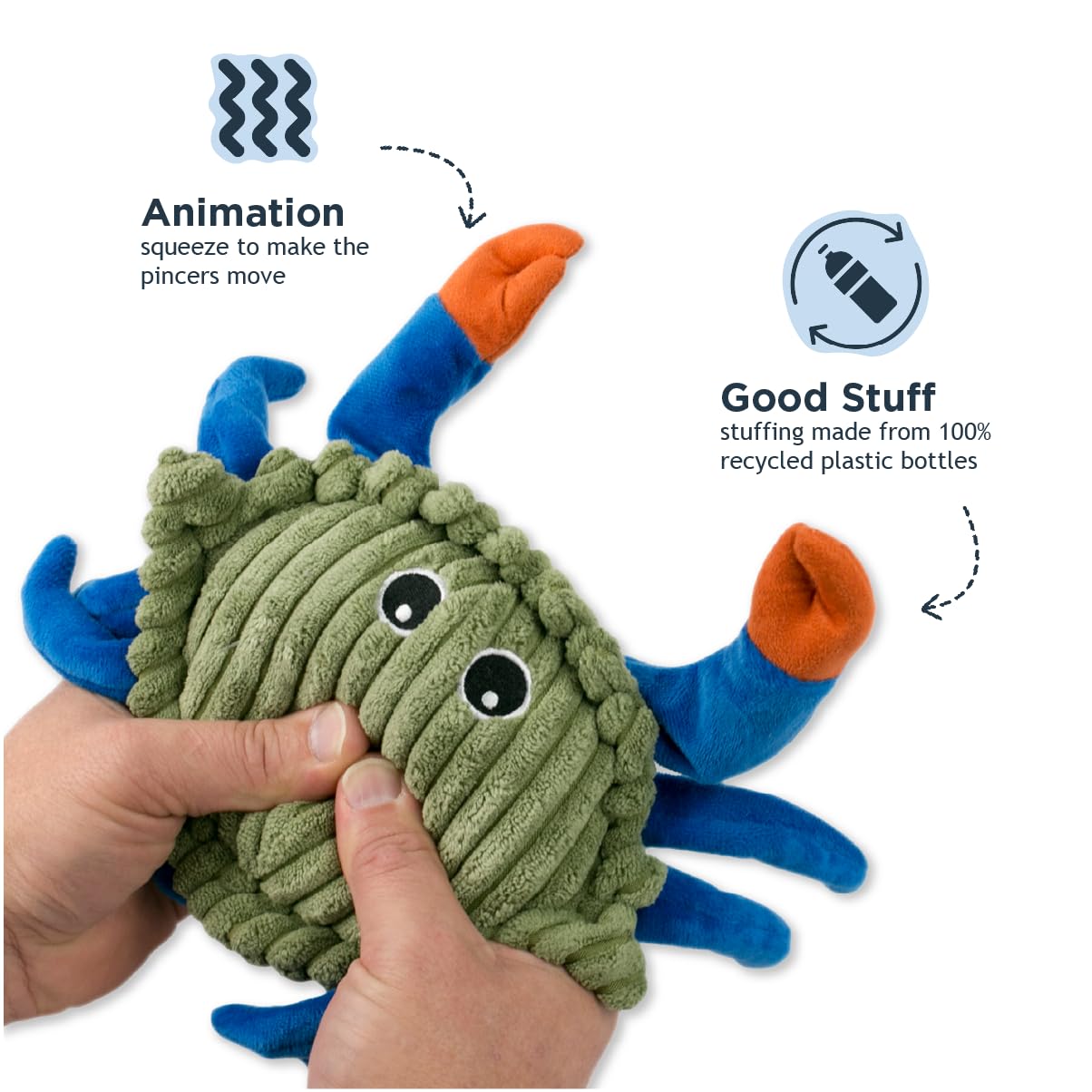 Tall Tails crab toy demonstrates battery-free design for quick fun