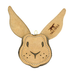 Tall Tails Scrappy Fetch Toy close-up shows durable buffalo-hide leather for fetch