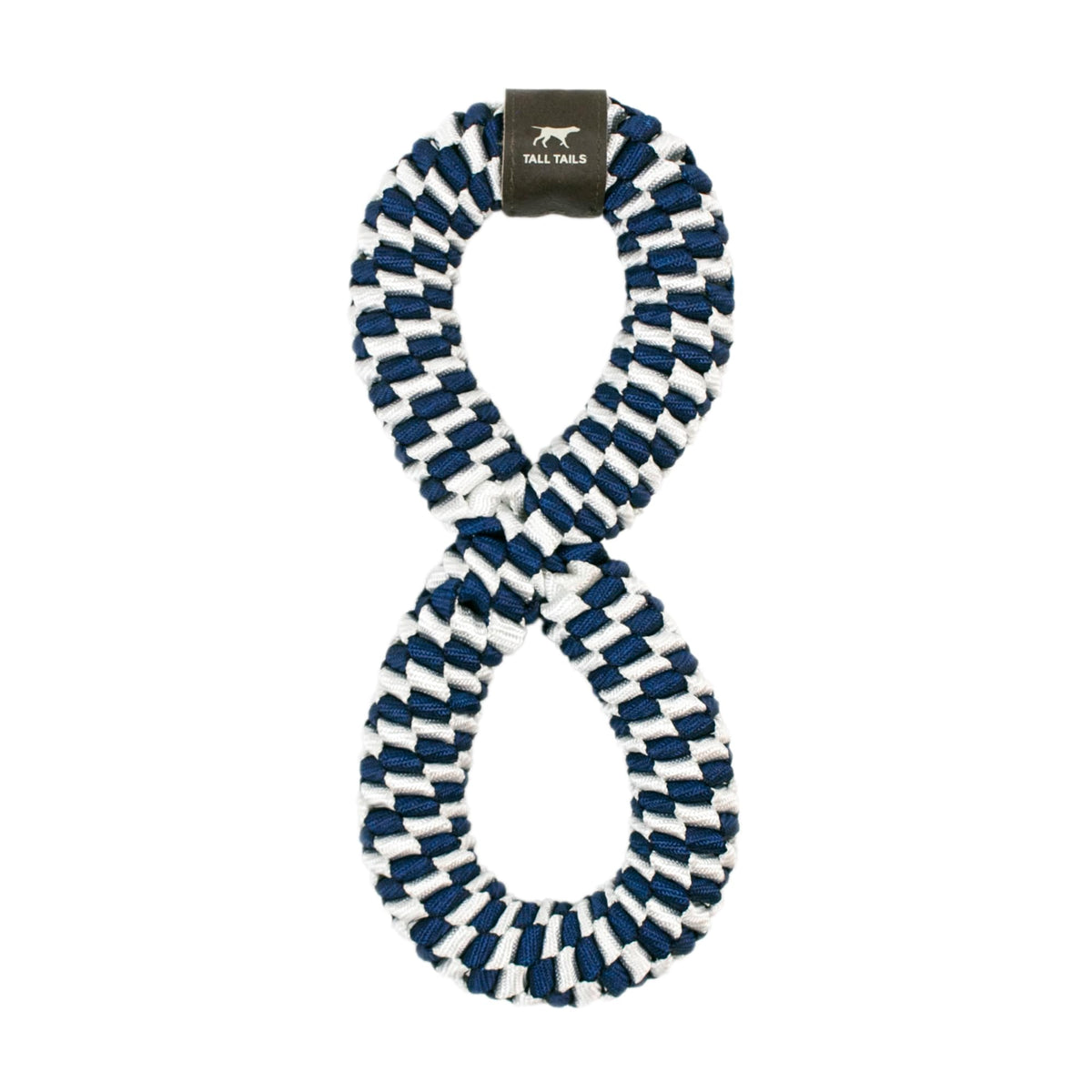 Tall Tails Navy braided infinity tug toy ready for rugged tug-of-war play.