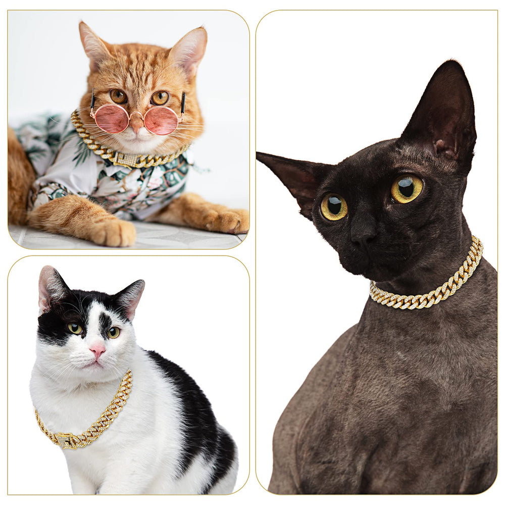 Collar dorado Tallew para gato, brillo suave y uso diario