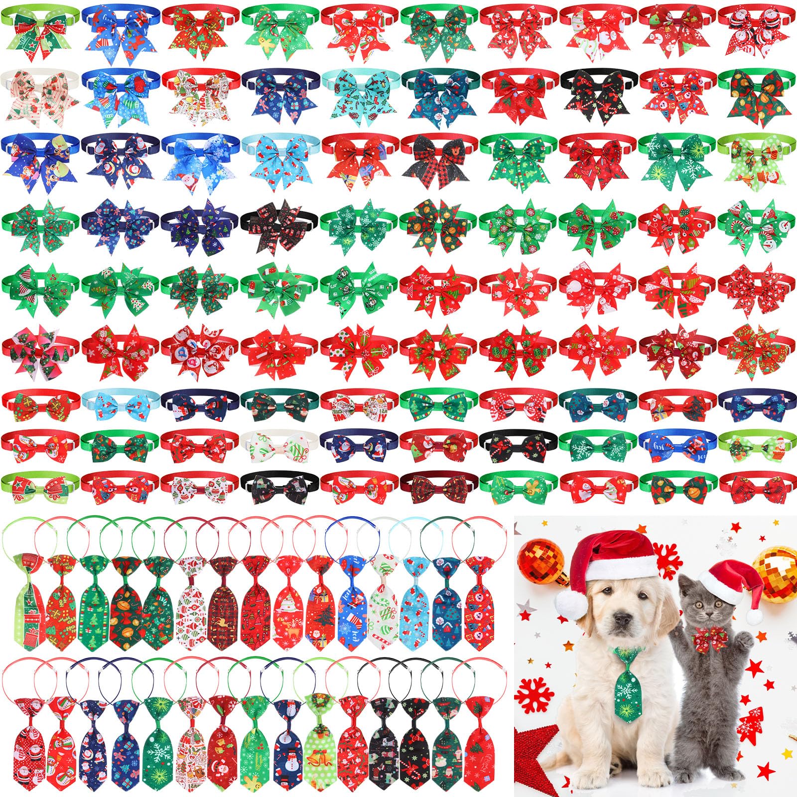 Talltalk Christmas dog bowties - variety-patterns for festive looks and photo-worthy moments.