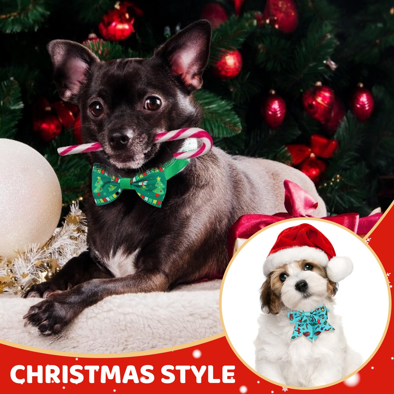 Talltalk pet neckties Christmas-design for easy festive dressing.