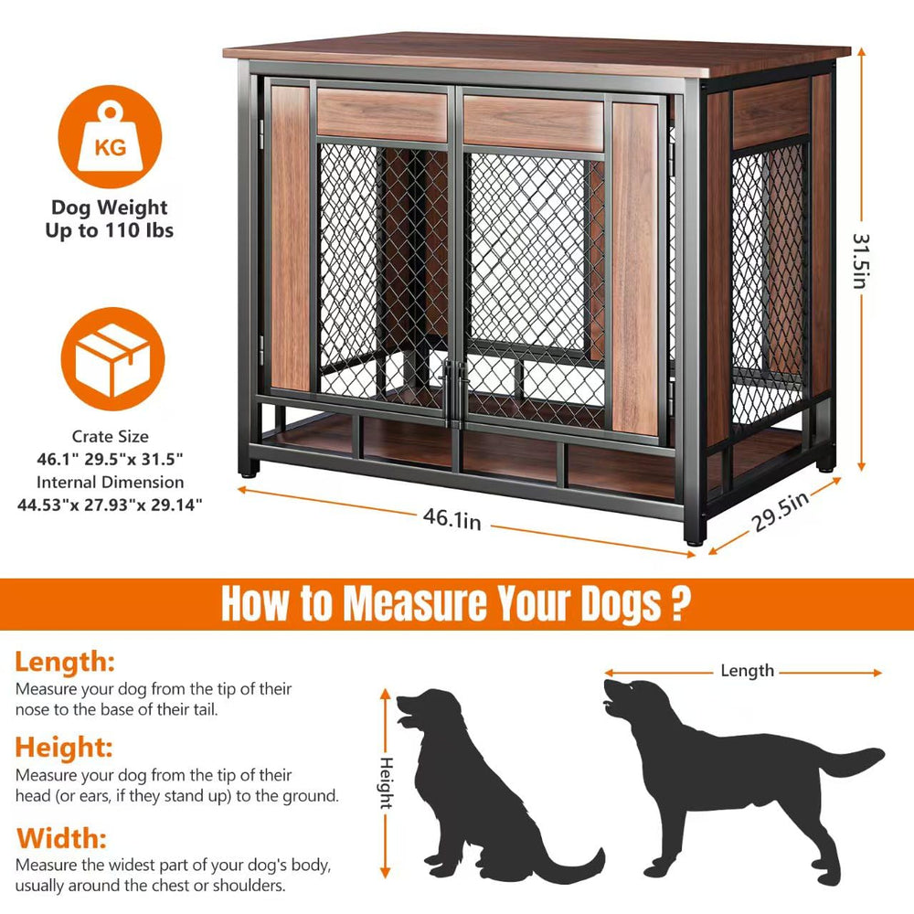TALORFU dog crate double doors closeup emphasizes easy access and ventilation.