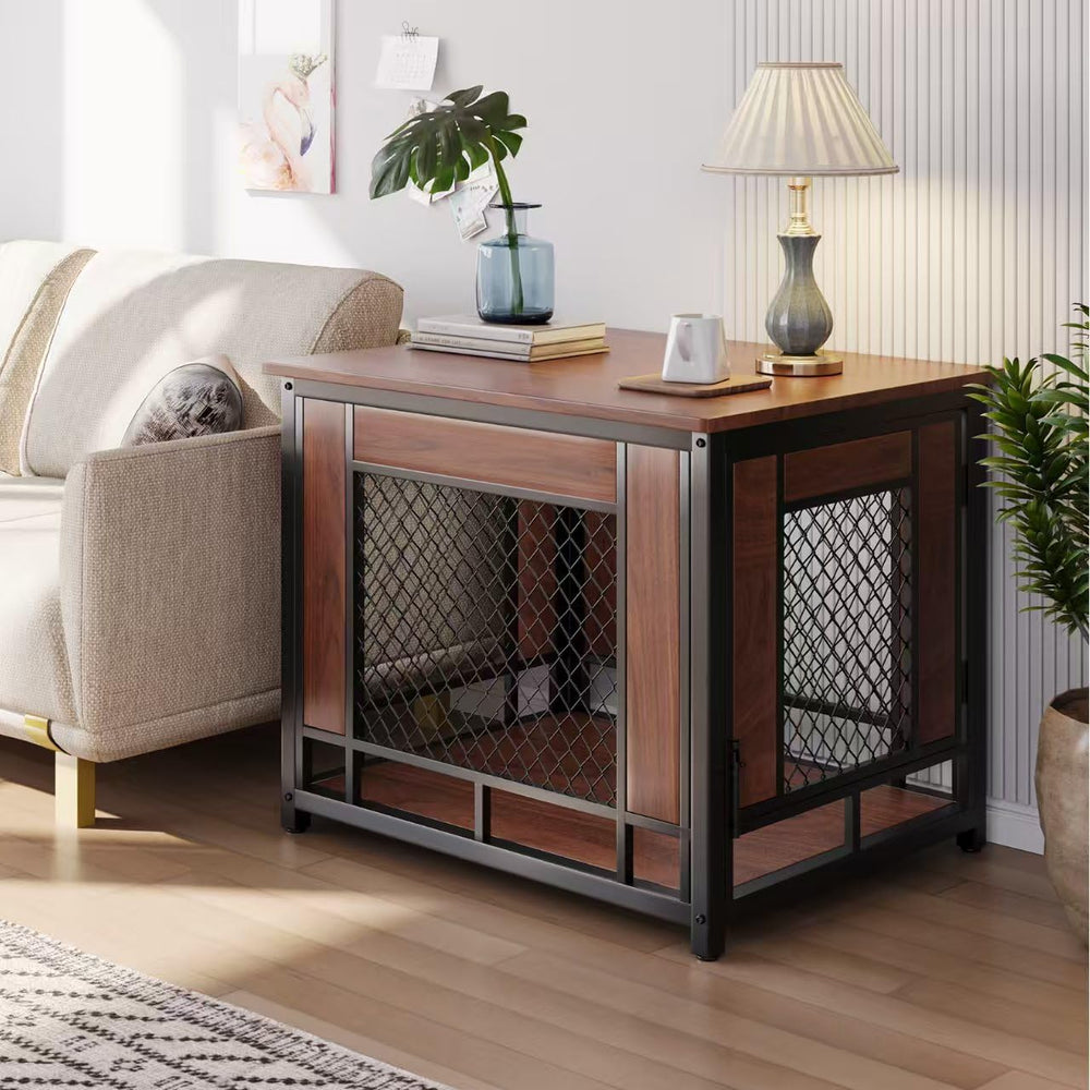 TALORFU dog crate furniture front view highlights sturdy frame for secure use