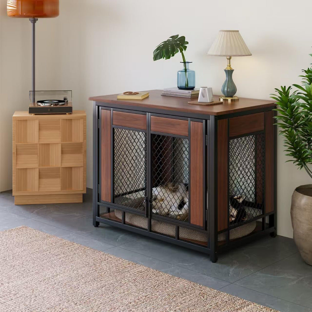 TALORFU dog crate furniture interior highlights spacious surface for decor and daily essentials.