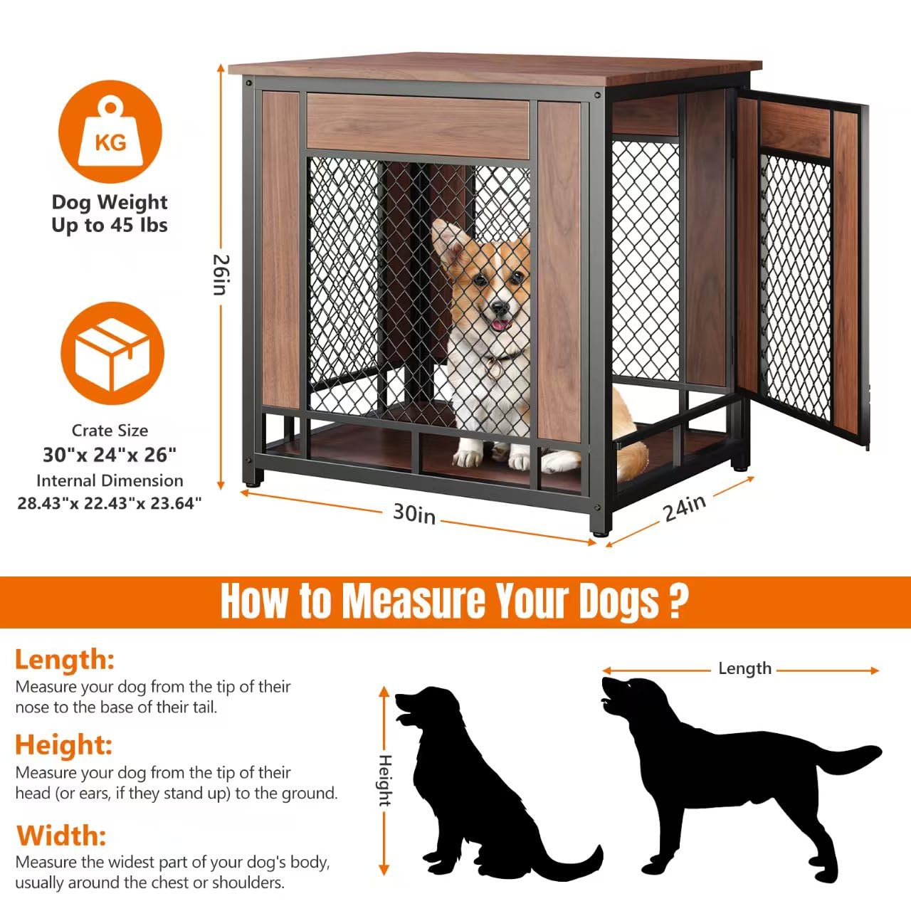 TALORFU dog crate furniture top view demonstrates a multipurpose surface for decor and coffee