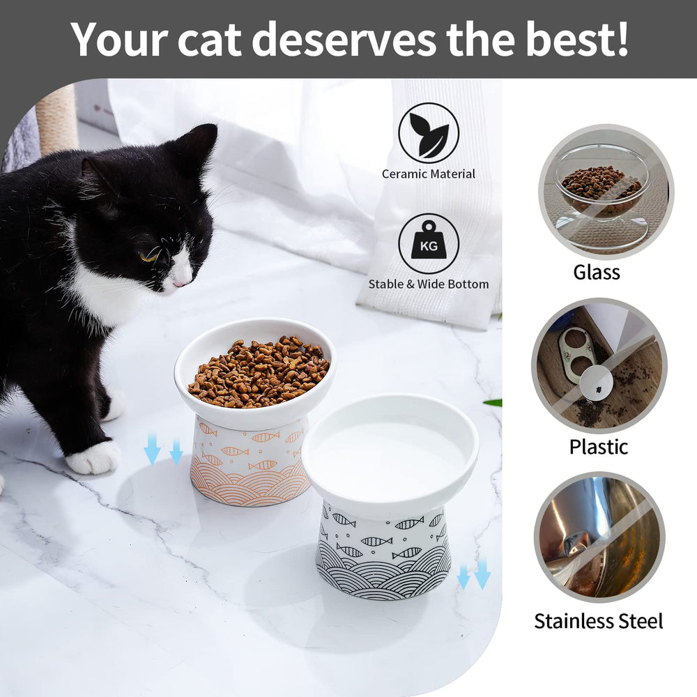 Tamaykim food-and-water-bowls set provides convenient two-bowl feeding.