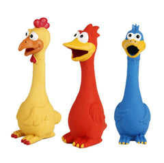 Tamu Style rubber chicken toy in action encourages active play and bonding.