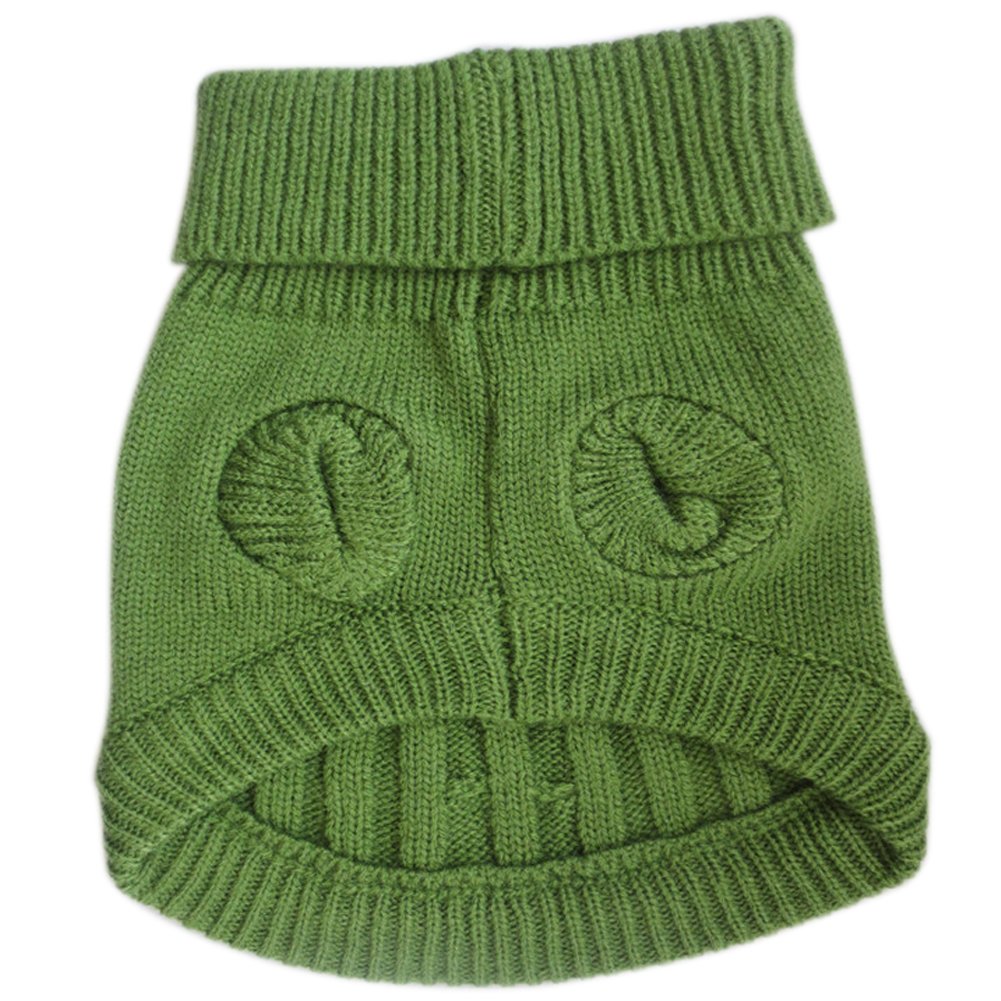 Tangpan turtleneck classic straw-rope pro dog sweater green texture close-up for plush comfort