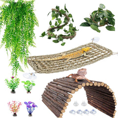 TankMatDecor bearded dragon hammock provides a cozy resting perch and enrichment.