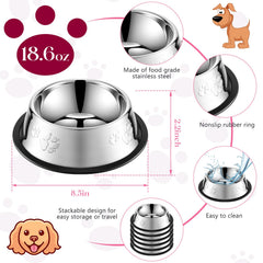 Tanlade stainless steel bowls with detachable silicone anti-slip base keep bowls in place.