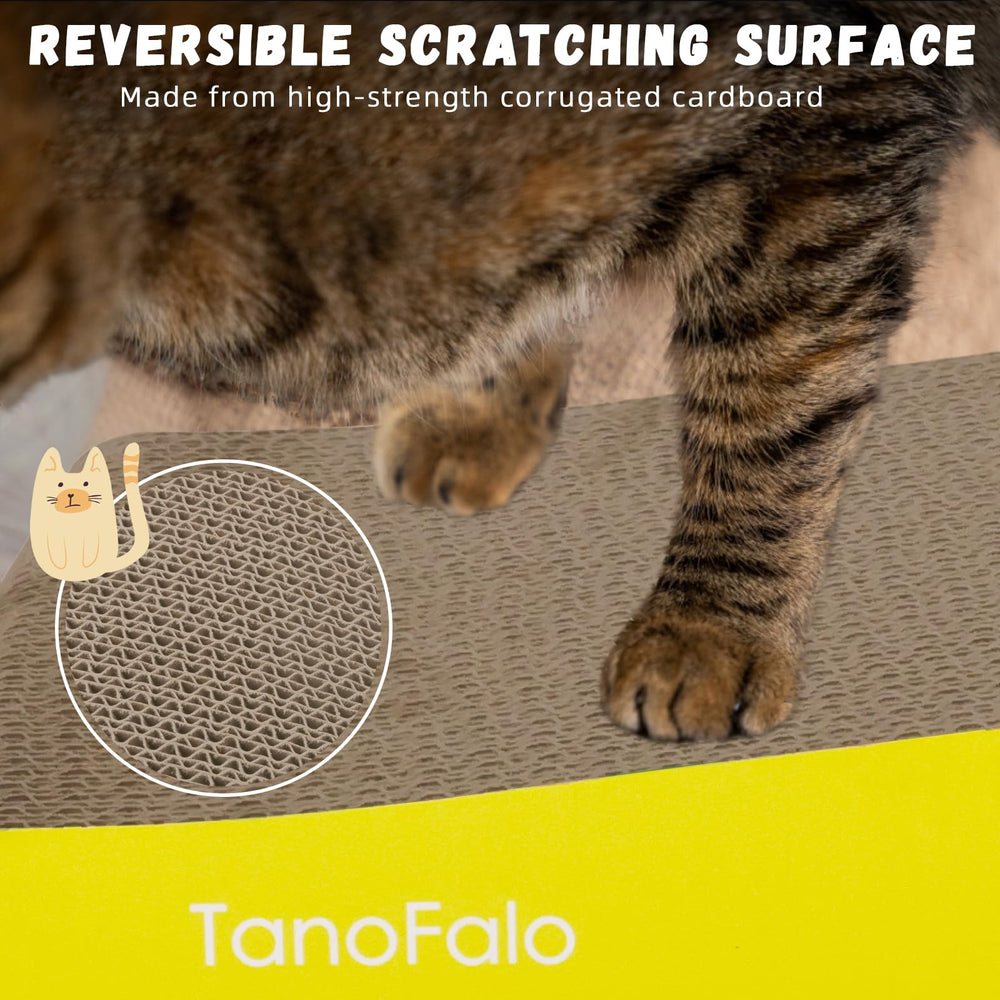 TANOFALO Cat Scratching Board, reversible surface, provides two scratching options for longer use.