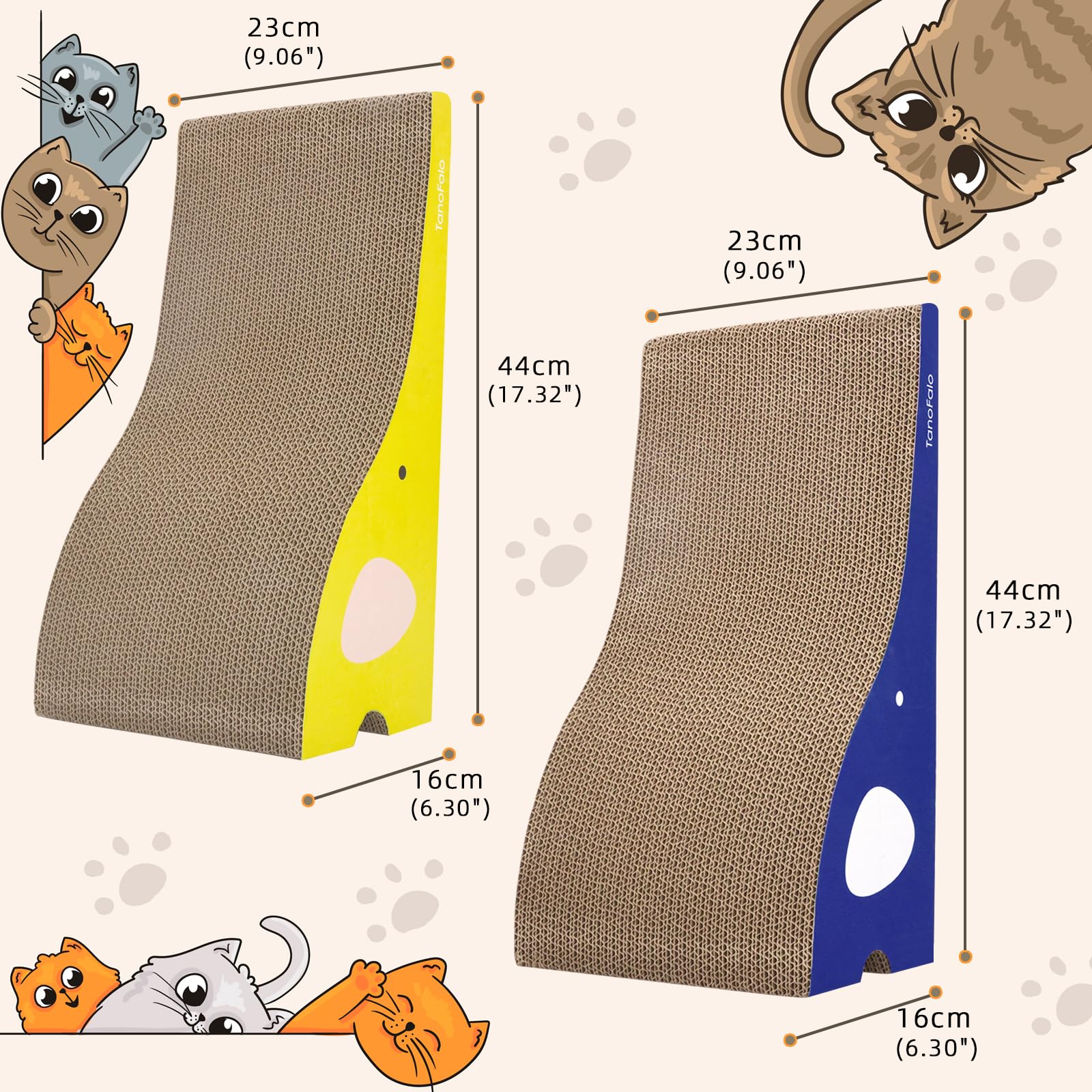 TANOFALO Cat Scratching Board with catnip, inviting scratching and playtime.