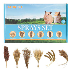 TAOKEKE hamster spray set packaging highlights natural foraging toys for small pets