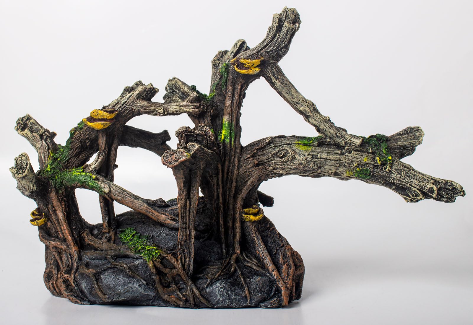 TAOMYPETS natural scenery decor in aquarium, complements plants and rocks, enhances habitat realism.