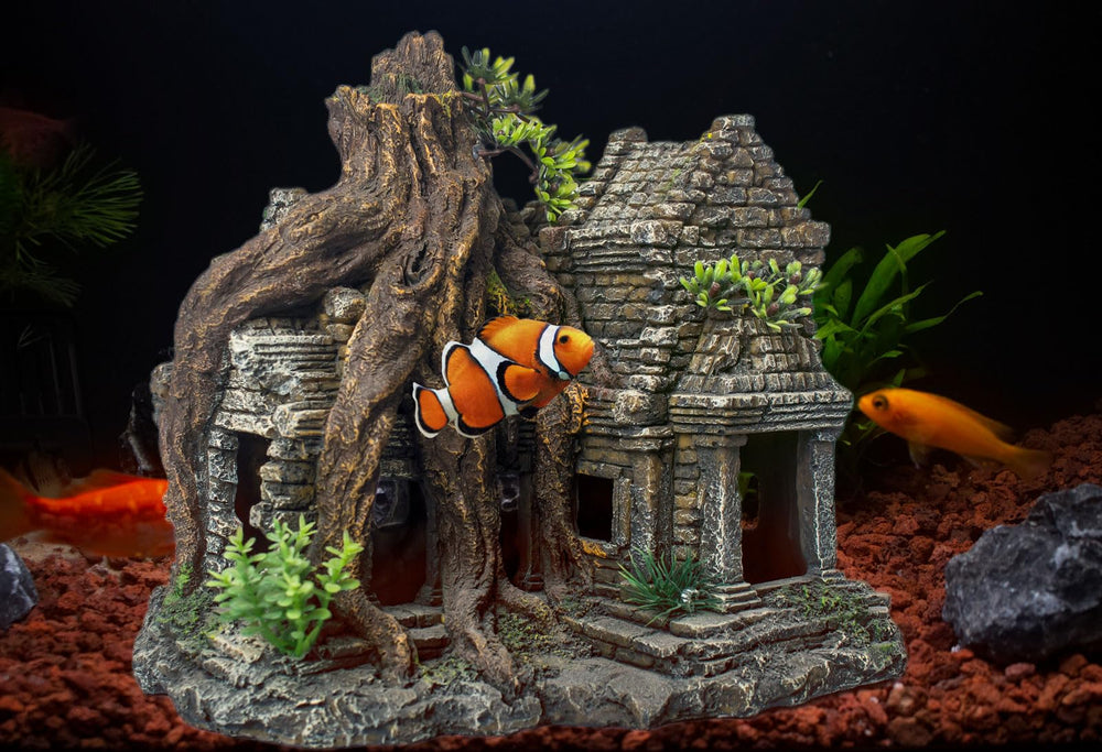 TAOMYPETS resin driftwood-like woodgrain adds natural aesthetics and shelter.