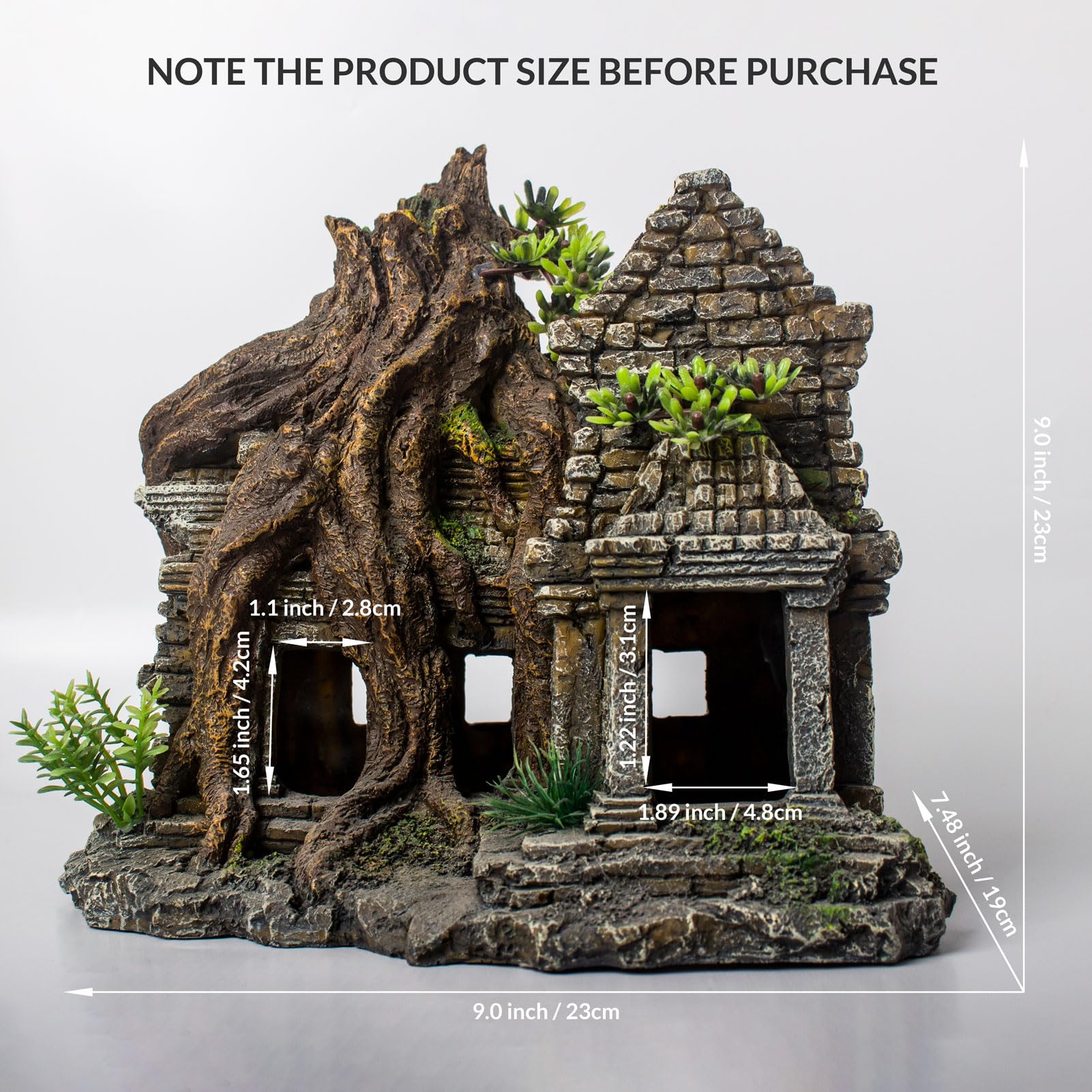 TAOMYPETS resin root structure creates a natural-scene habitat with hollow spaces.