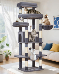 Taoqimiao 71-inch cat tree base provides a stable foundation for large cats