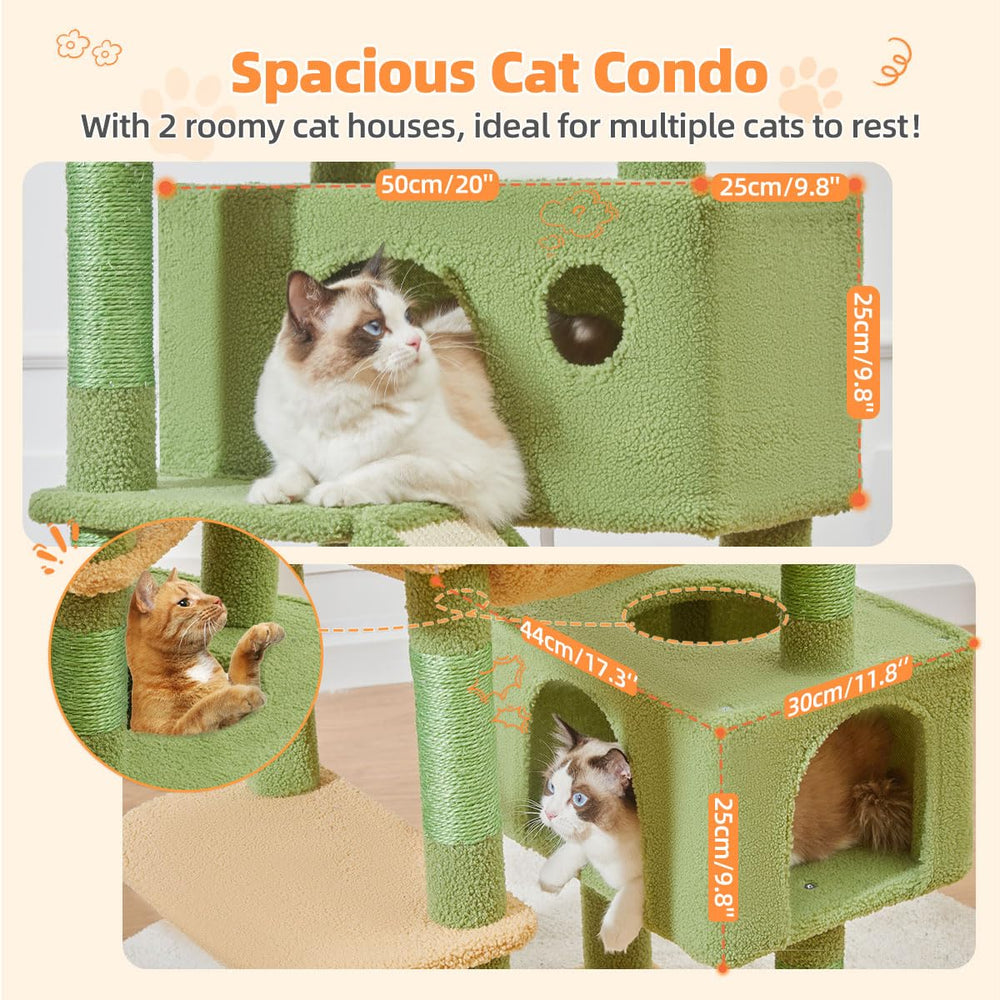 Taoqimiao cactus cat tree hammock section showcases cozy lounging space for naps.