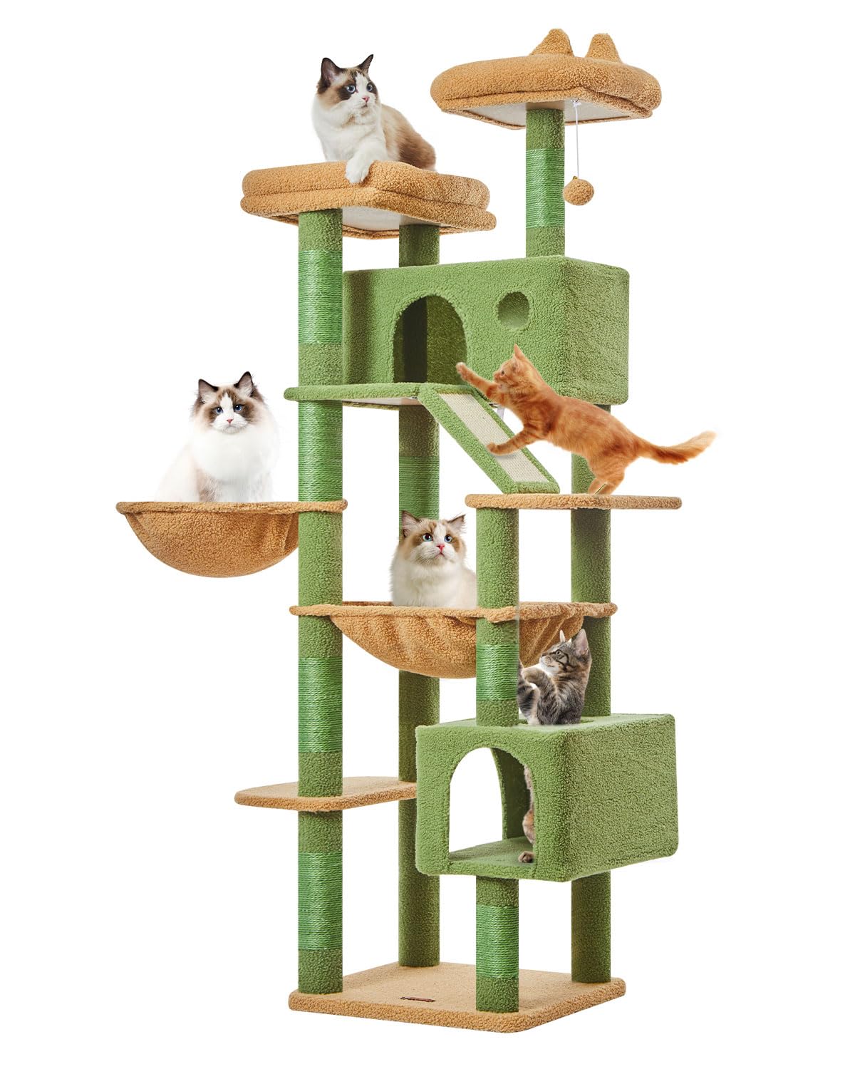 Taoqimiao cactus cat tree triple-play features boost cat entertainment and enrichment.