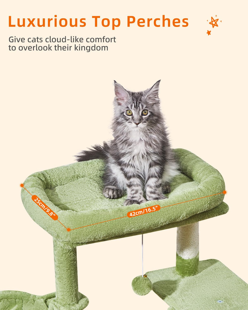 Taoqimiao cat tree three-level design invites climbing and exploration.
