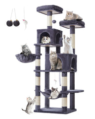 Taoqimiao Cat Tree tall height enables elevated viewing and climbing fun.