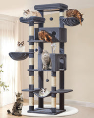 Taoqimiao cat tree anti-tilt base kept cats safe during climbs and jumps.