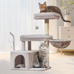 Taoqimiao cat tree base demonstrates sturdy CARB-Grade board for stability.