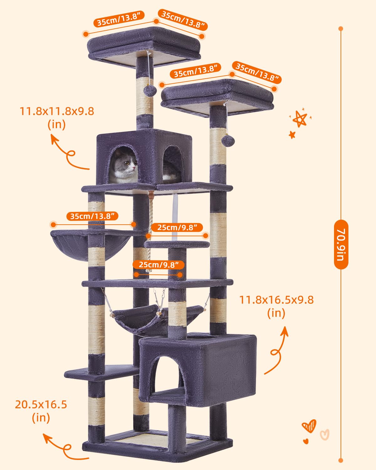 Taoqimiao dual-condos design offers private nooks for indoor cats