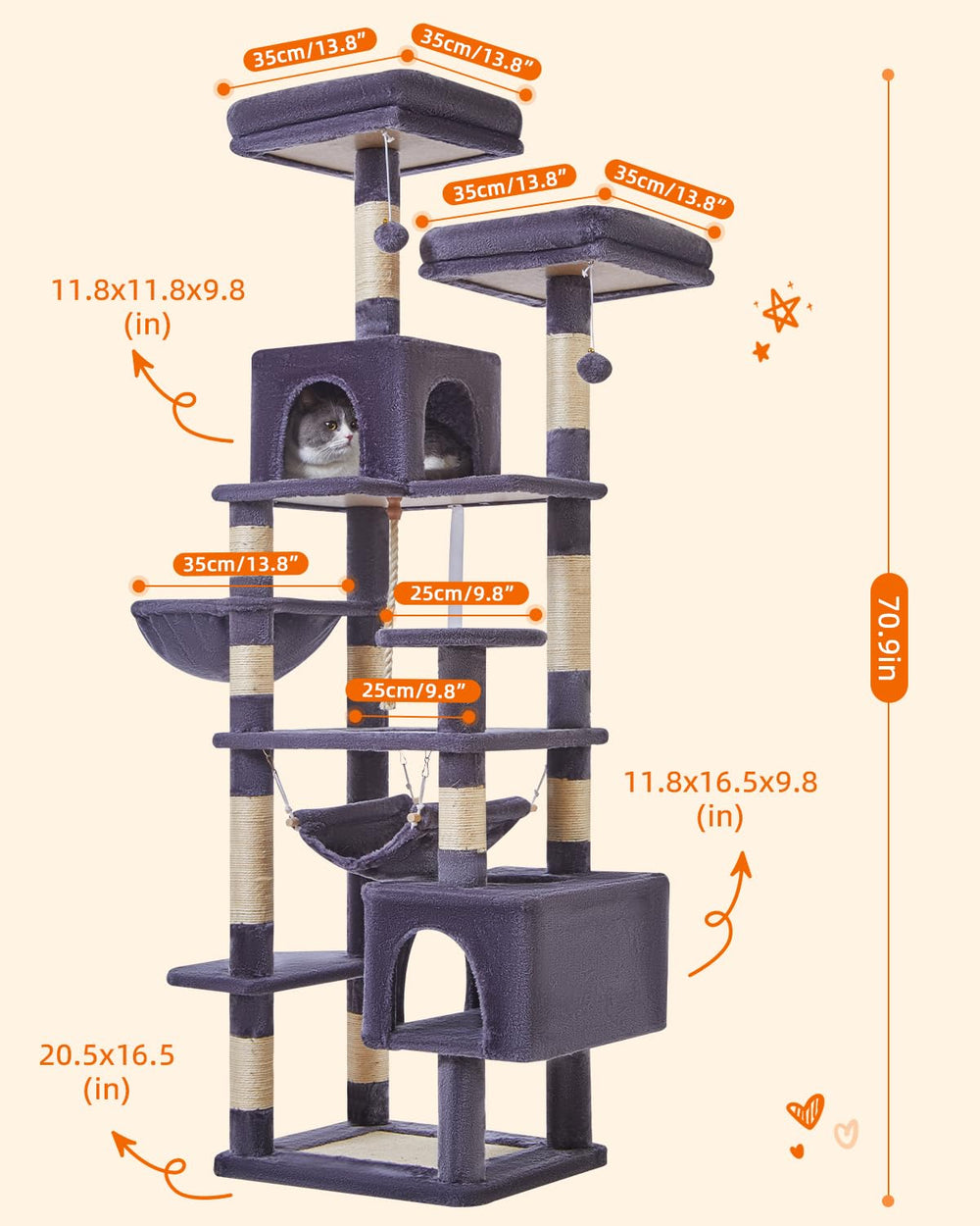 Taoqimiao dual-condos design offers private nooks for indoor cats