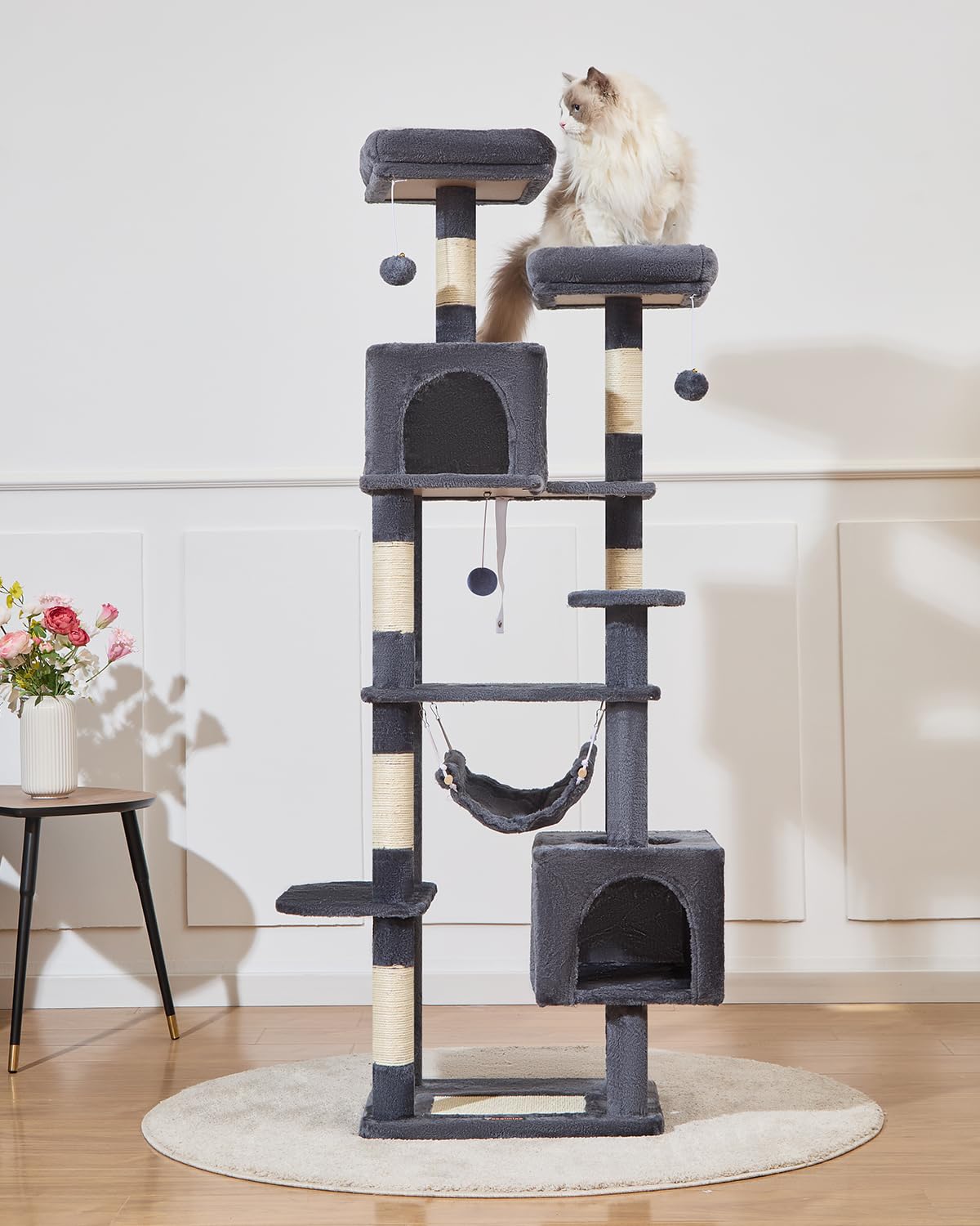 Taoqimiao cat-tree five-story structure supports climbing.
