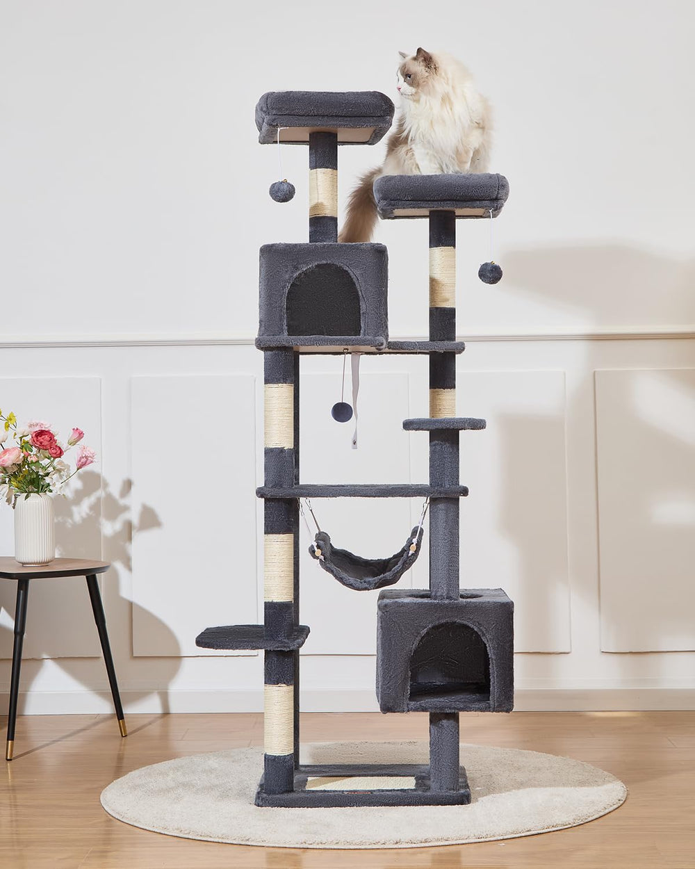 Taoqimiao cat-tree five-story structure supports climbing.