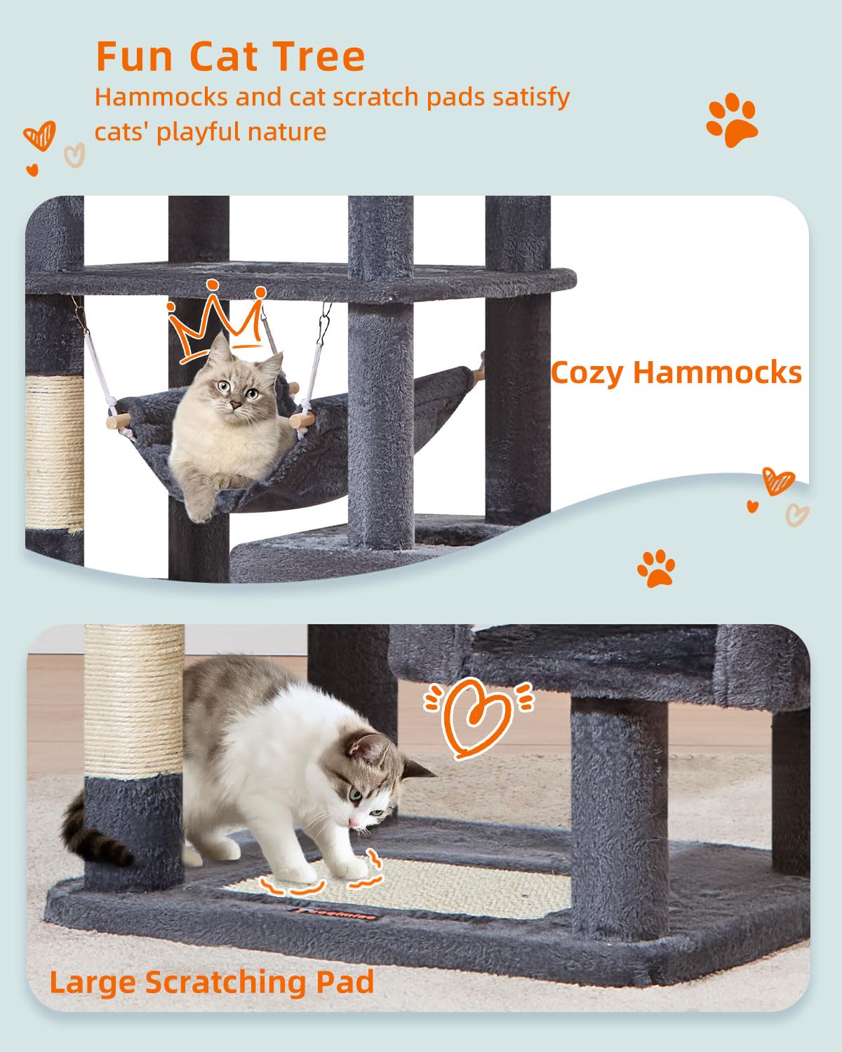 Taoqimiao cat-tree hammock-relaxation provides plush napping space.