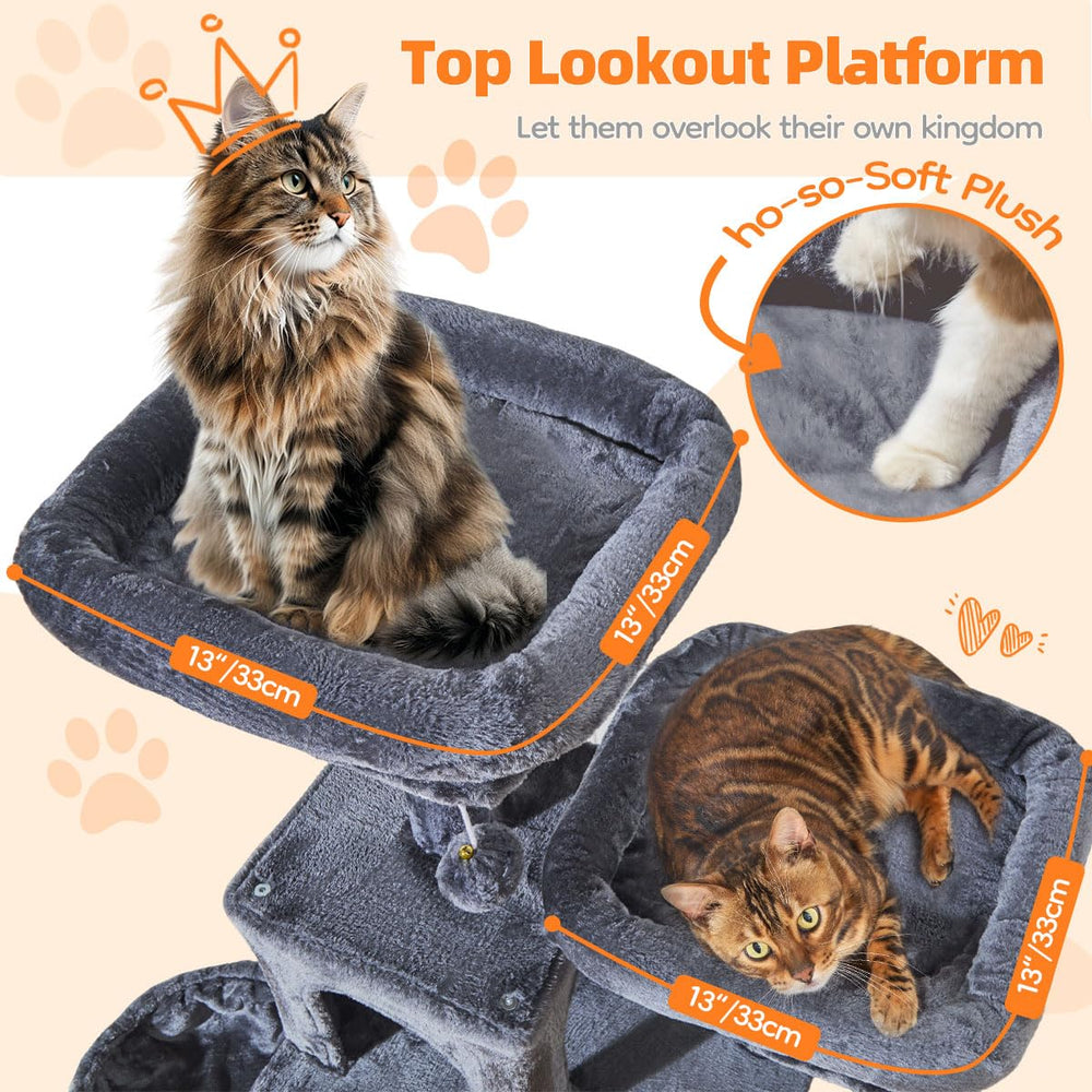 Taoqimiao cat tree with hanging basket for elevated relaxation