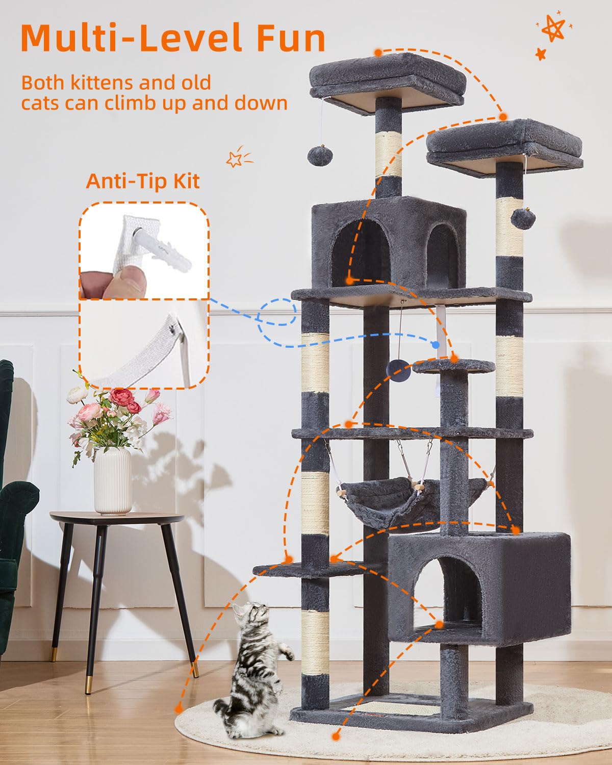 Taoqimiao cat-tree hole-entrances offer hiding and lookout spots.