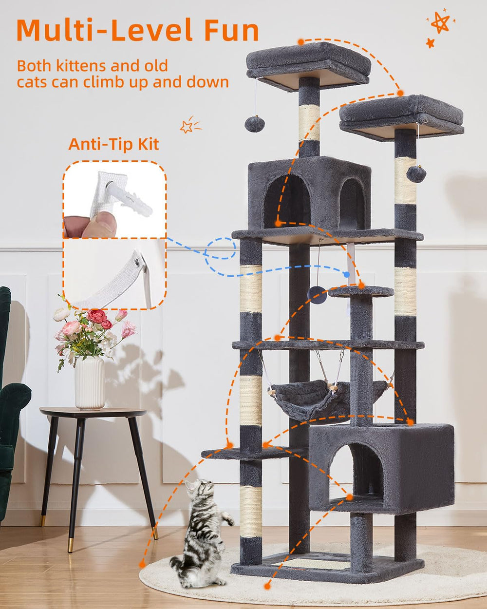 Taoqimiao cat-tree hole-entrances offer hiding and lookout spots.