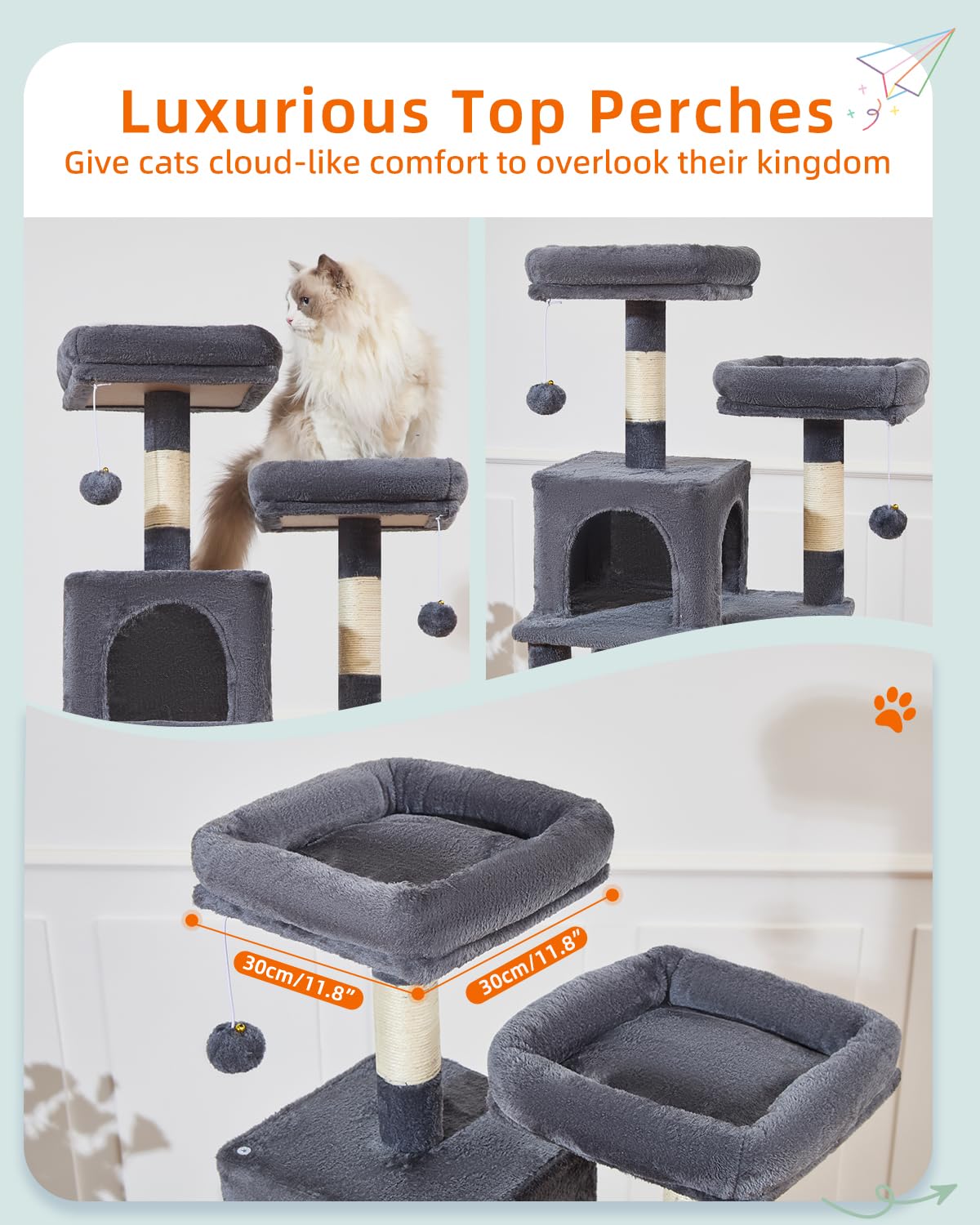 Taoqimiao cat-tree perches give elevated surveillance and rest.