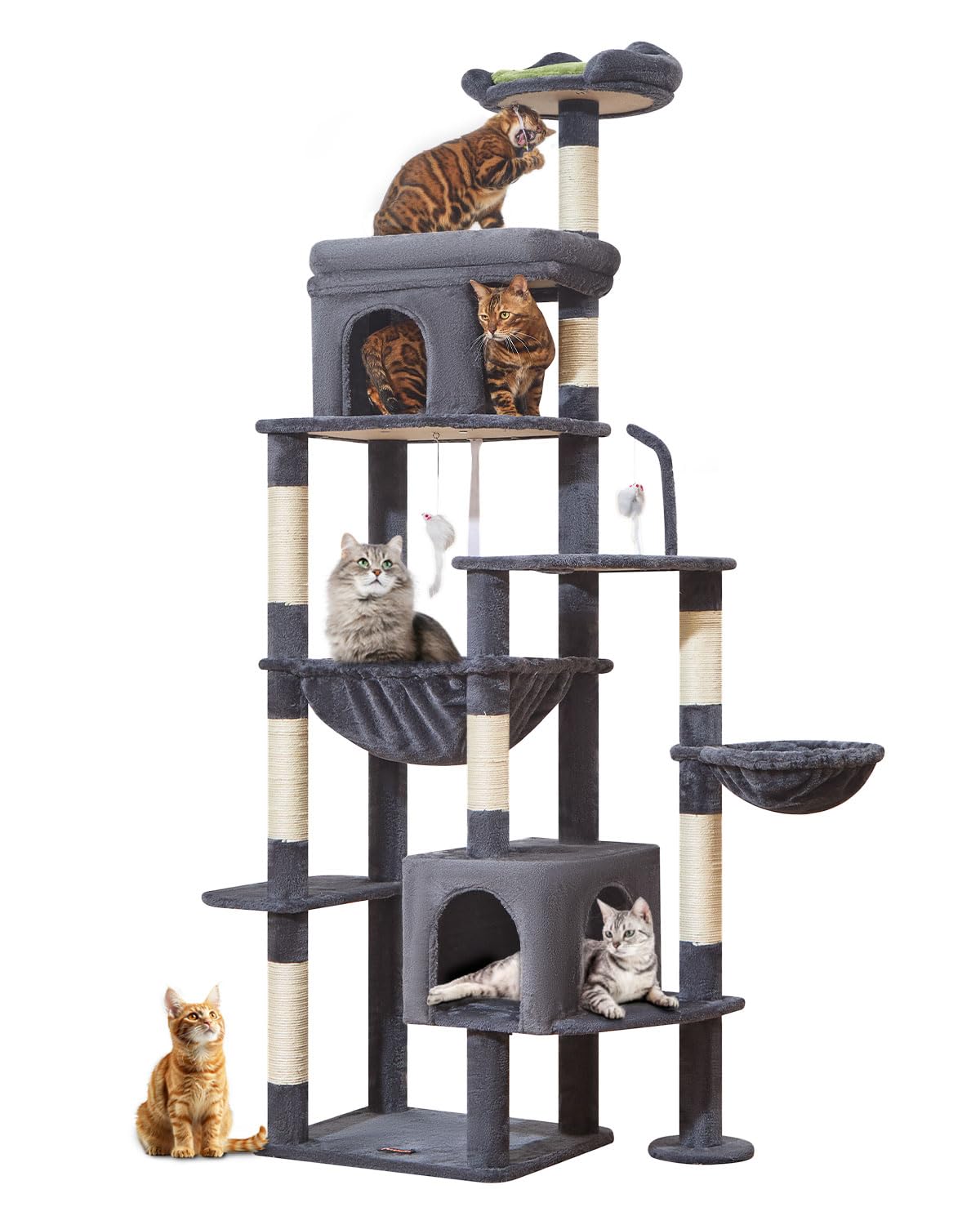 Taoqimiao cat tree eight natural sisal posts satisfy paw grinding in style.