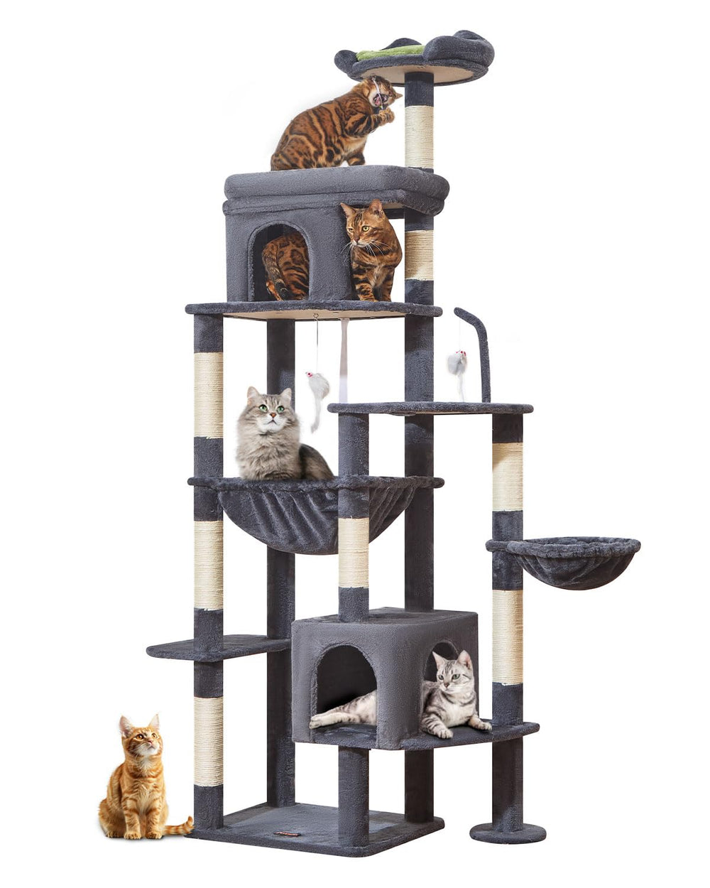 Taoqimiao cat tree eight natural sisal posts satisfy paw grinding in style.