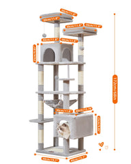 Taoqimiao cat tree two-perches offers elevated view spots for curious cats
