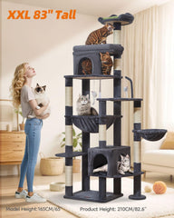 Taoqimiao cat tree two soft candos offer cozy lounging for big felines.