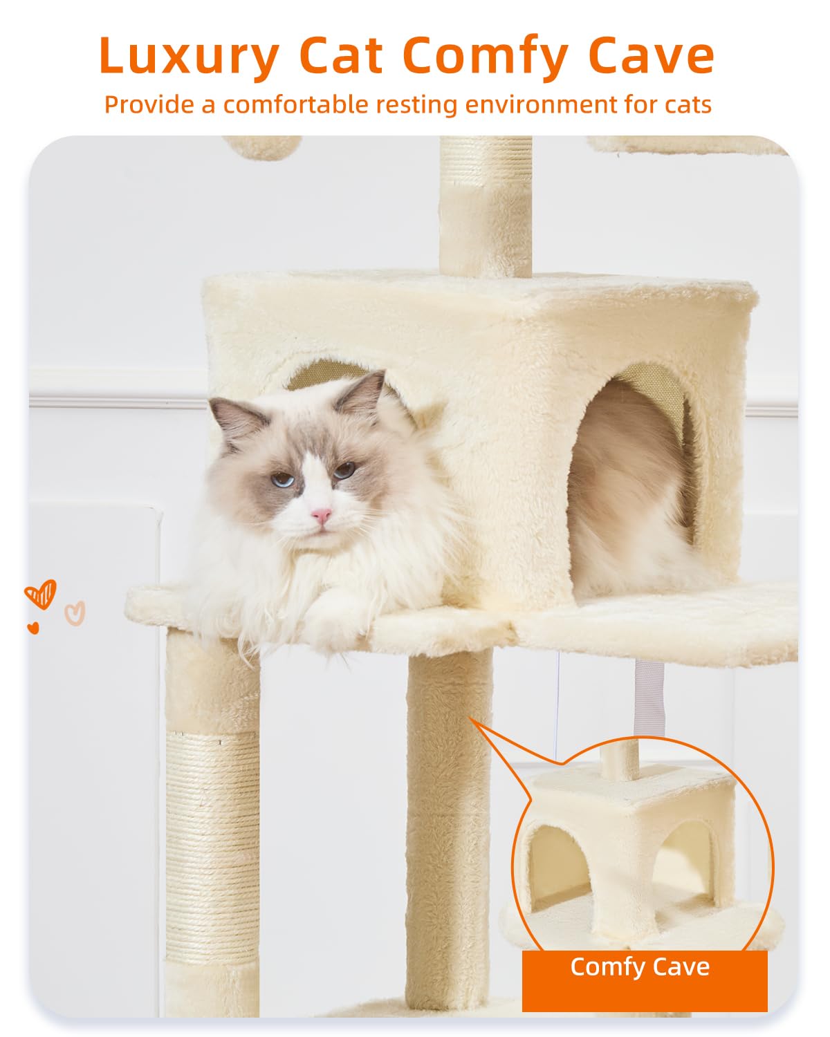 Taoqimiao MS020SM beige caves offer cozy hideaways for cats