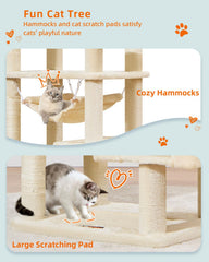 Taoqimiao MS020SM beige cat tree dual perches for elevated views