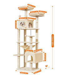 Taoqimiao MS020SM beige cat tree scratching posts for claw exercise