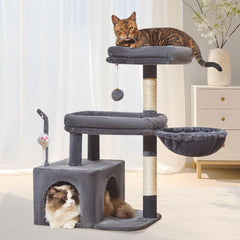 Taoqimiao MS043G cat tree base demonstrates sturdy support for active indoor cats