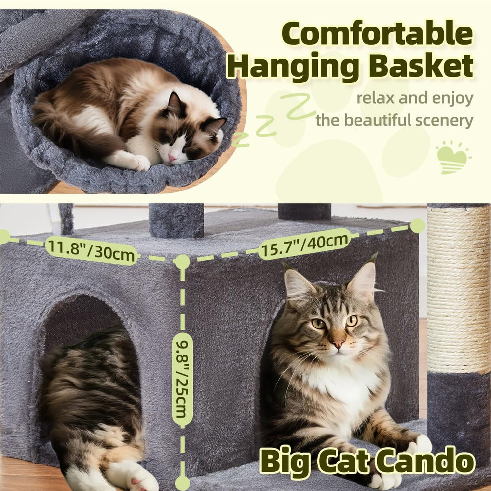 Taoqimiao MS043G cat tree extra resting space provides spacious lounging area