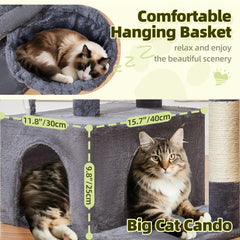 Taoqimiao MS043G cat tree extra resting space provides spacious lounging area